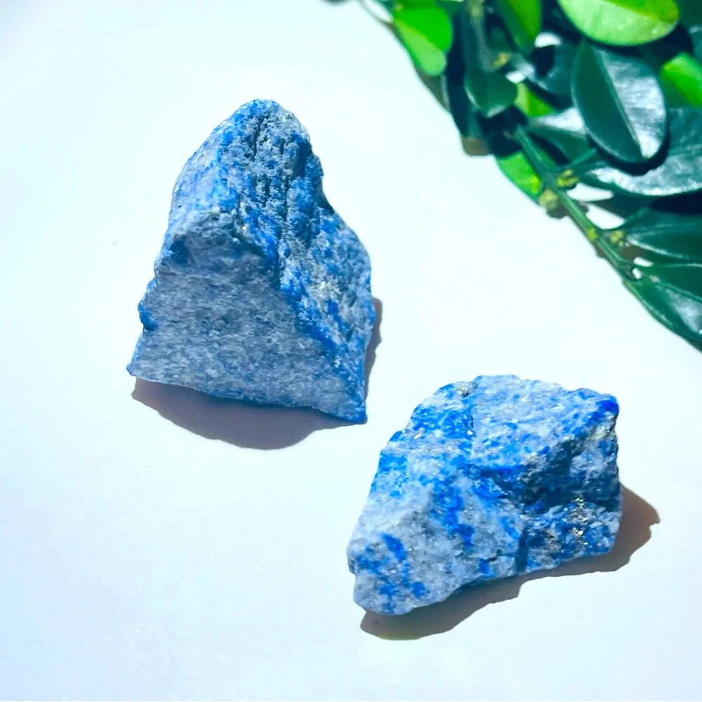 New Lapis Lazuli Third Eye Chakra Blue White Ultraviolet Natural Tumble Crystals